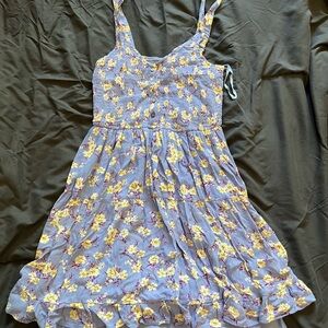 Floral Sundress with Yellow and Purple Flowers